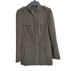 White House Black Market WHBM Women’s XS Olive Green Military Regal Jacket Coat